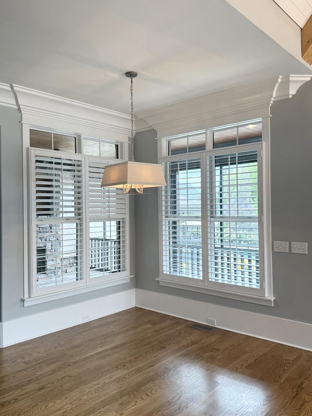 1430 Avellino Cir, Murfreesboro, TN 37130 - unfurnished dining area with a chandelier, crown molding, and wood finished floors