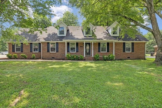 623 Haynes Dr, Murfreesboro, TN 37129 - cape cod house featuring crawl space, a front lawn, brick siding, and roof with shingles