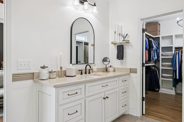 967 Nashs Nook, Columbia, TN 38401 - ensuite bathroom with vanity, a walk in closet, and wood finished floors