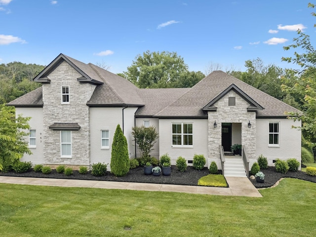 967 Nashs Nook, Columbia, TN 38401 - french country style house with stone siding, a shingled roof, and a front yard