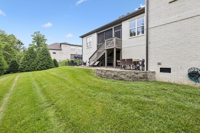 967 Nashs Nook, Columbia, TN 38401 - rear view of property featuring a patio, stairway, a yard, and brick siding