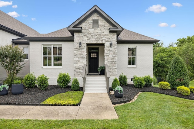 967 Nashs Nook, Columbia, TN 38401 - french provincial home with a front lawn, roof with shingles, brick siding, and stone siding