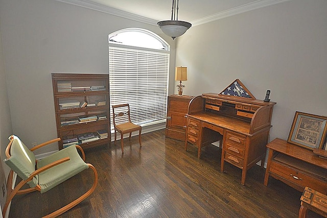 502 Johnstown Dr, Smyrna, TN 37167 - office area featuring crown molding and wood finished floors
