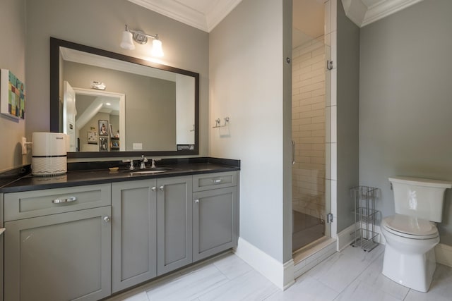 1014B Noelton Ave, Nashville, TN 37204 - full bath with ornamental molding, vanity, and a shower stall