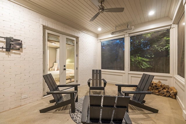 1014B Noelton Ave, Nashville, TN 37204 - view of patio / terrace featuring french doors and ceiling fan