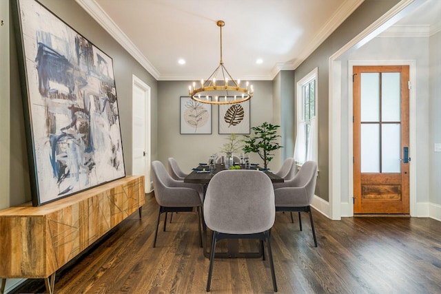 1014B Noelton Ave, Nashville, TN 37204 - dining space with a chandelier, wood finished floors, recessed lighting, and crown molding
