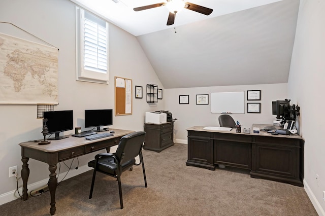 2003 Imagine Cir, Spring Hill, TN 37174 - office with ceiling fan, light colored carpet, and lofted ceiling