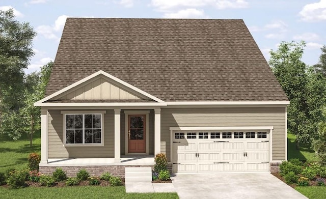 1808 Riverside Rd, Old Hickory, TN 37138 - view of front facade featuring a shingled roof, driveway, covered porch, and board and batten siding