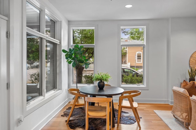 201 S 11th St, Nashville, TN 37206 - dining area featuring plenty of natural light, light wood-type flooring, and recessed lighting
