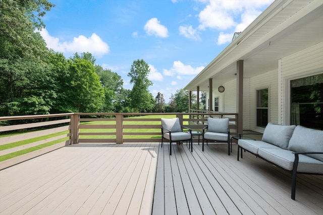 191 Spicer Rd, Burns, TN 37029 - deck featuring an outdoor living space