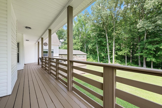 191 Spicer Rd, Burns, TN 37029 - deck with view of wooded area