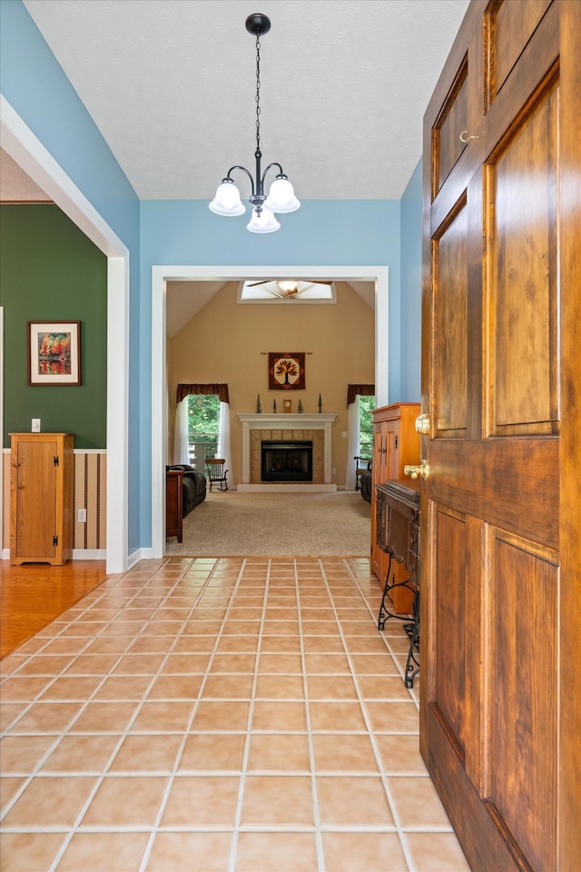 191 Spicer Rd, Burns, TN 37029 - hall with a chandelier and light carpet