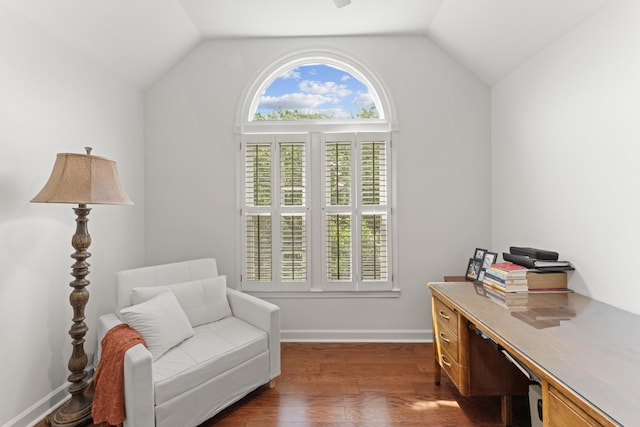 4016 Brandywine Pointe Blvd, Old Hickory, TN 37138 - sitting room featuring a desk, dark wood finished floors, and vaulted ceiling