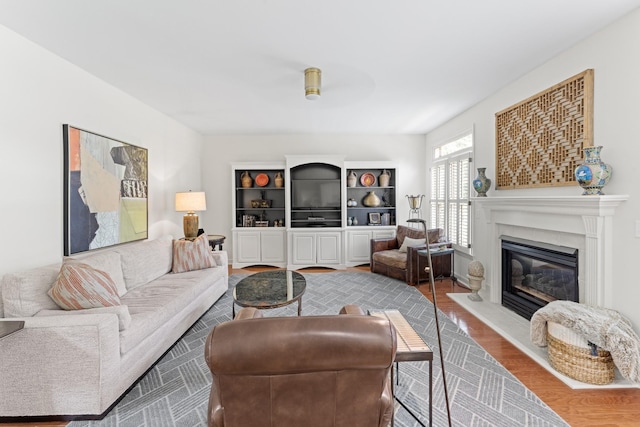 4016 Brandywine Pointe Blvd, Old Hickory, TN 37138 - living room featuring a glass covered fireplace and wood finished floors