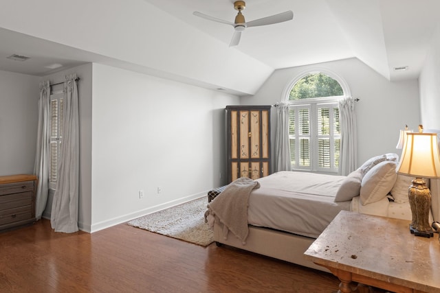 4016 Brandywine Pointe Blvd, Old Hickory, TN 37138 - bedroom with wood finished floors, lofted ceiling, and ceiling fan