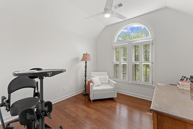 4016 Brandywine Pointe Blvd, Old Hickory, TN 37138 - sitting room featuring vaulted ceiling, ceiling fan, and wood finished floors