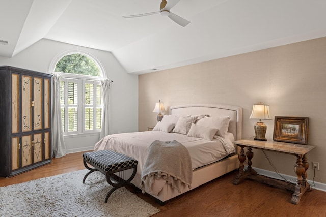 4016 Brandywine Pointe Blvd, Old Hickory, TN 37138 - bedroom with lofted ceiling, wood finished floors, and a ceiling fan