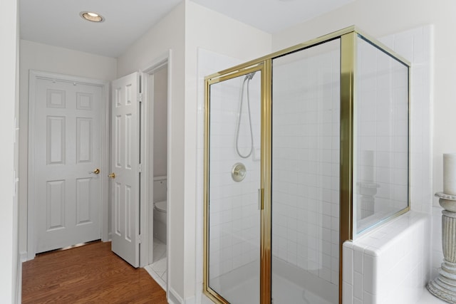 4016 Brandywine Pointe Blvd, Old Hickory, TN 37138 - full bath with a shower stall, wood finished floors, and recessed lighting