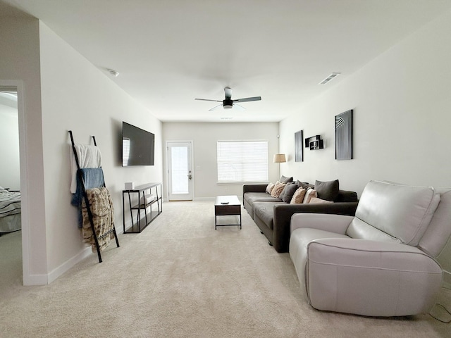 101 Percheron Pl, Smyrna, TN 37167 - living area featuring a ceiling fan and light colored carpet