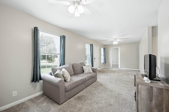 1812 Carneal Ln, Oak Grove, KY 42262 - living room with ceiling fan and light colored carpet