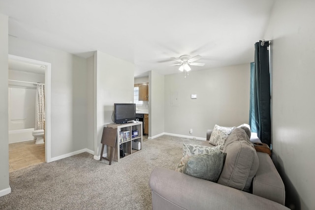1812 Carneal Ln, Oak Grove, KY 42262 - living area featuring a ceiling fan and light colored carpet