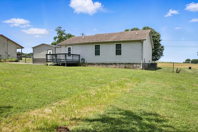 1812 Carneal Ln, Oak Grove, KY 42262 - rear view of house with a deck and a shingled roof