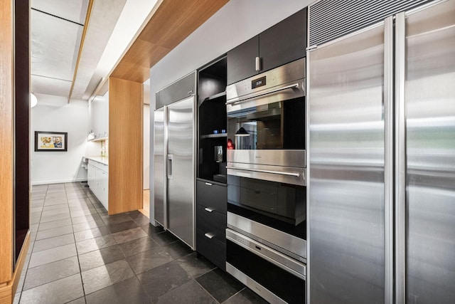1091 Lynnwood Blvd, Nashville, TN 37215 - kitchen featuring stainless steel appliances, dark cabinetry, and a warming drawer