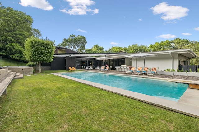 1091 Lynnwood Blvd, Nashville, TN 37215 - outdoor pool featuring a yard and a patio area