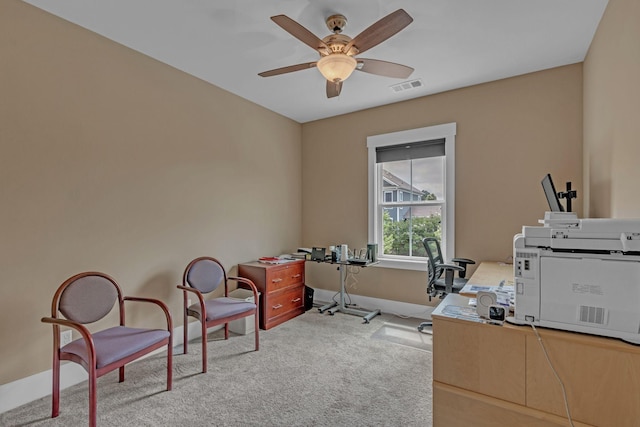 1074 Amelia Park Dr, Franklin, TN 37067 - carpeted office space with a ceiling fan and baseboards