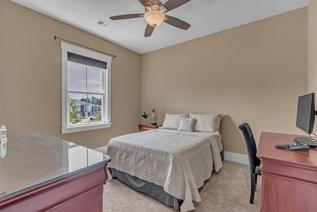 1074 Amelia Park Dr, Franklin, TN 37067 - bedroom featuring light colored carpet, an office area, and ceiling fan
