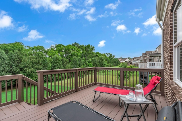 1074 Amelia Park Dr, Franklin, TN 37067 - wooden deck with a lawn and a residential view