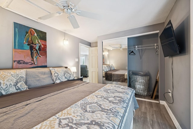 617 Still Point Rd, Smithville, TN 37166 - bedroom featuring a closet, wood finished floors, and ceiling fan
