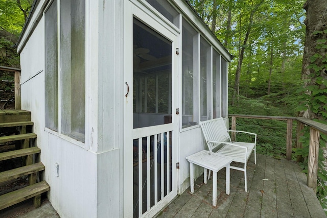 617 Still Point Rd, Smithville, TN 37166 - wooden terrace featuring a sunroom