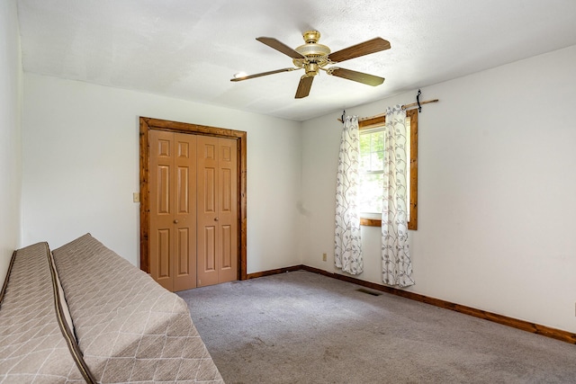 5141 Tranham Rd, Whites Creek, TN 37189 - unfurnished bedroom with carpet flooring, a closet, and ceiling fan