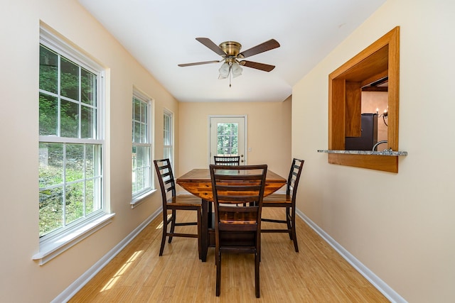 5141 Tranham Rd, Whites Creek, TN 37189 - dining space featuring healthy amount of natural light, light wood-style flooring, and a ceiling fan