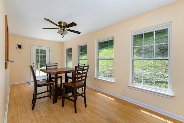 5141 Tranham Rd, Whites Creek, TN 37189 - dining room with light wood-type flooring and ceiling fan