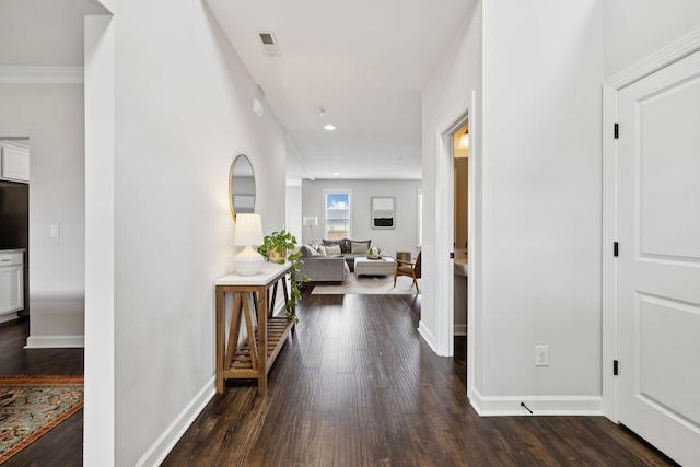9007 Outpost Dr, Spring Hill, TN 37174 - corridor featuring dark wood-style flooring and recessed lighting