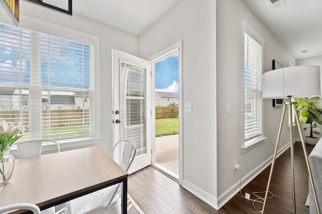 9007 Outpost Dr, Spring Hill, TN 37174 - doorway featuring wood finished floors and baseboards