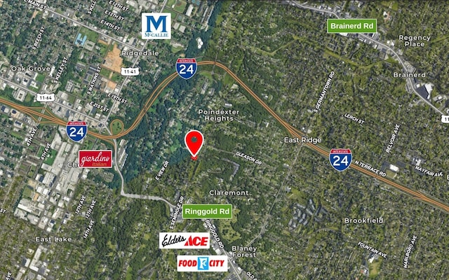 750 S Seminole Dr, Chattanooga, TN 37412 - aerial overview of property's location