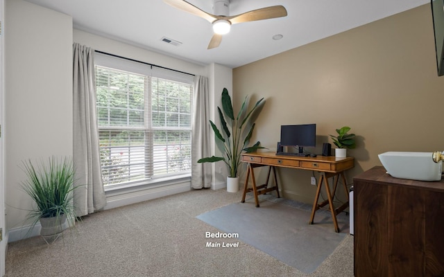 750 S Seminole Dr, Chattanooga, TN 37412 - home office featuring carpet floors and a ceiling fan