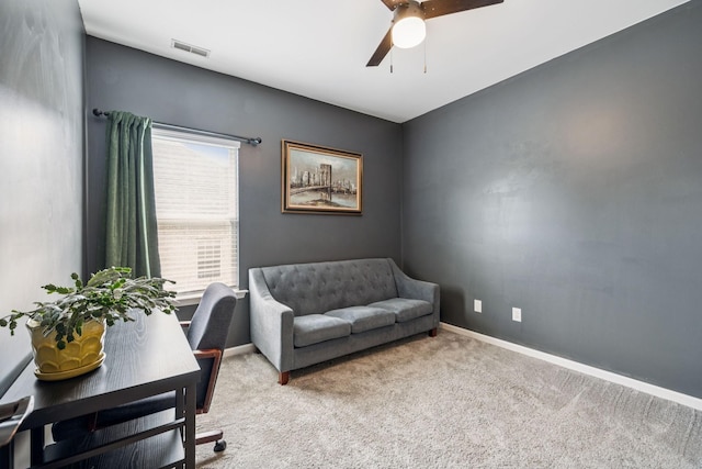 3022 Honeysuckle Dr, Spring Hill, TN 37174 - office with a ceiling fan and carpet floors