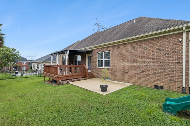 3022 Honeysuckle Dr, Spring Hill, TN 37174 - rear view of property with a patio area, a deck, and brick siding