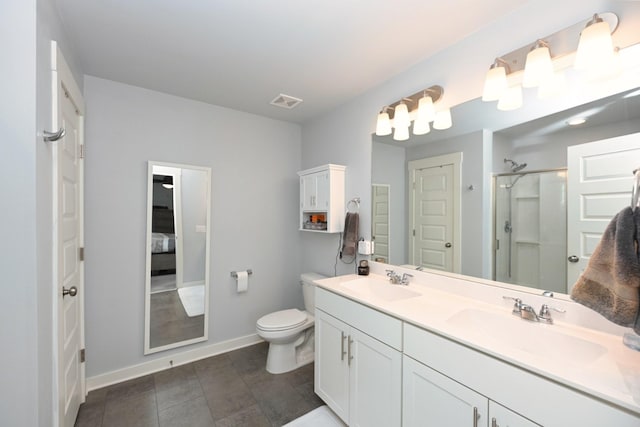 2004 Hardwick Ln, Gallatin, TN 37066 - bathroom featuring a shower stall, double vanity, and connected bathroom