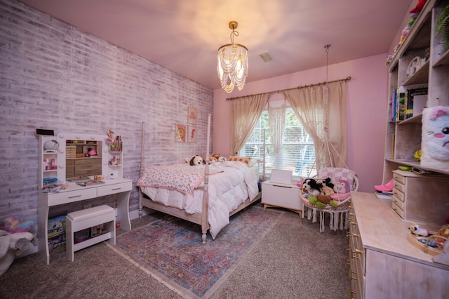 1241 Hensfield Dr, Murfreesboro, TN 37128 - bedroom featuring a chandelier and carpet floors