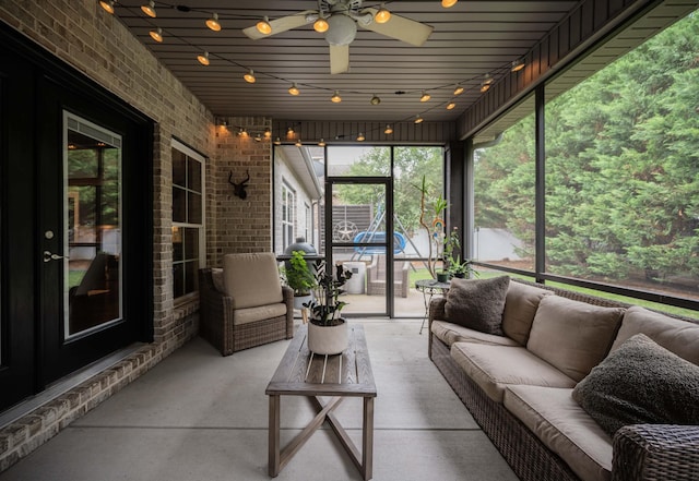 1241 Hensfield Dr, Murfreesboro, TN 37128 - sunroom / solarium with outdoor lounge area and a ceiling fan