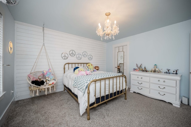 1241 Hensfield Dr, Murfreesboro, TN 37128 - bedroom featuring a chandelier and carpet flooring