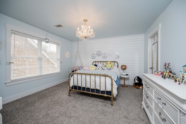1241 Hensfield Dr, Murfreesboro, TN 37128 - bedroom featuring a chandelier and light carpet