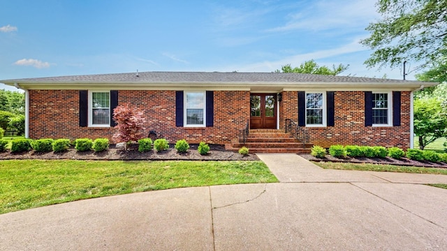 400 Westland Dr, Lebanon, TN 37087 - ranch-style house featuring brick siding, a front lawn, and french doors