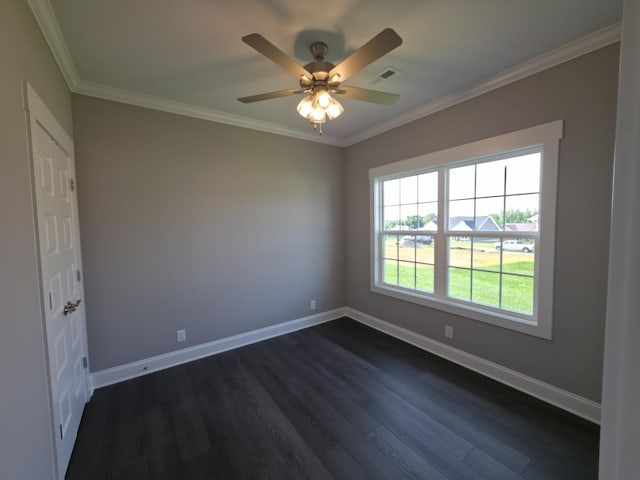 280 Turkey Crossing Ct, Clarksville, TN 37043 - unfurnished room with dark wood finished floors, crown molding, and a ceiling fan