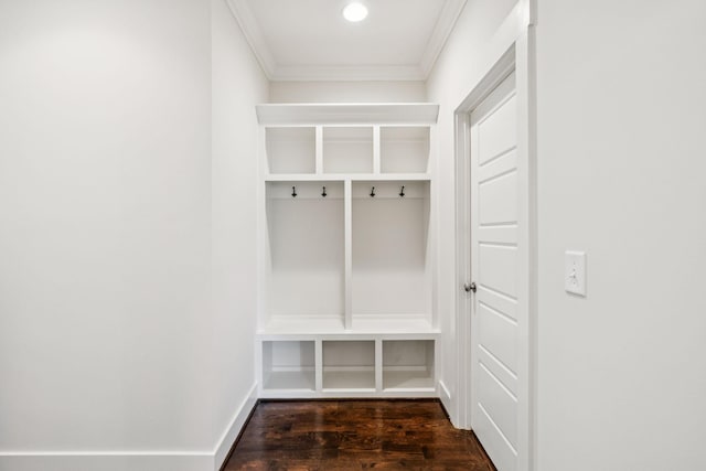 4704B Michigan Ave, Nashville, TN 37209 - mudroom with ornamental molding and dark wood-style flooring